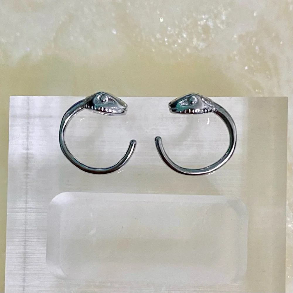 Sterling Silver S925 Snake Hoop Earrings